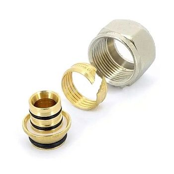 Соединитель обжимной для металлопластиковых и полиэтиленовых труб 2,0